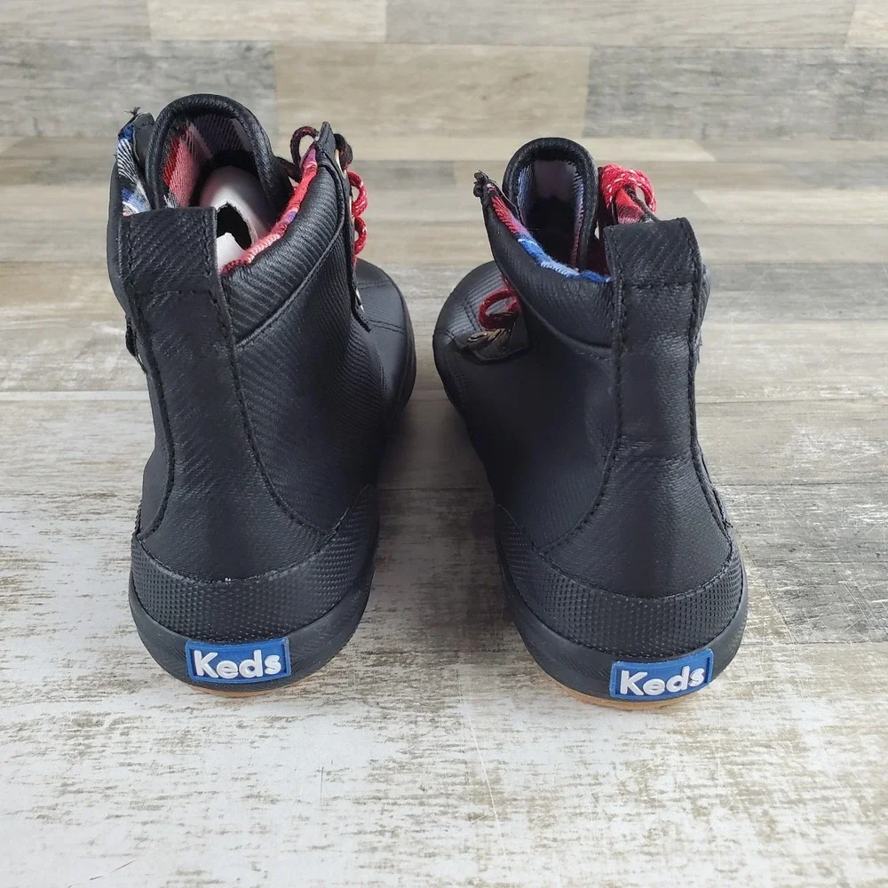 Keds Scout II Womens Ankle Duck Boots Sz 7.5 Black Lined Water Repellant Lace Up
